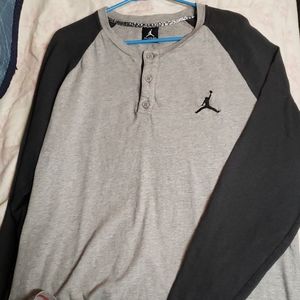 Jordan henley button up collar longsleeve mens 3XL